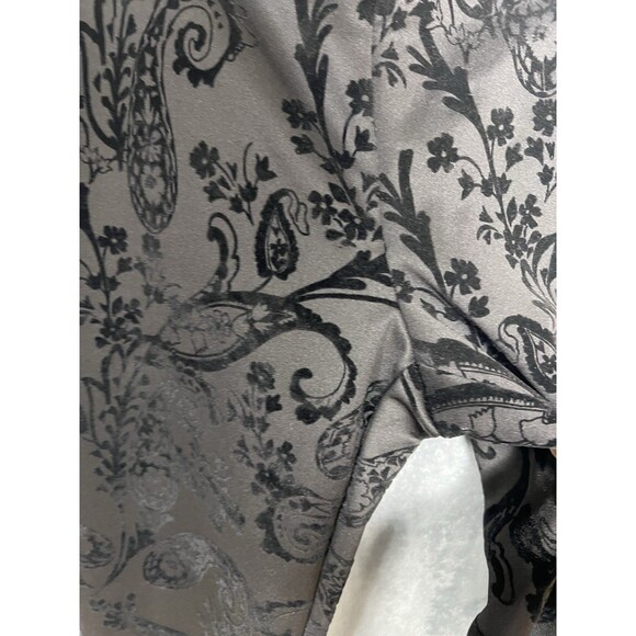 Krazy Larry Women's 12 Gray Black Velvet Paisley Pull On Ankle Pants Stretch M - Picture 5 of 16